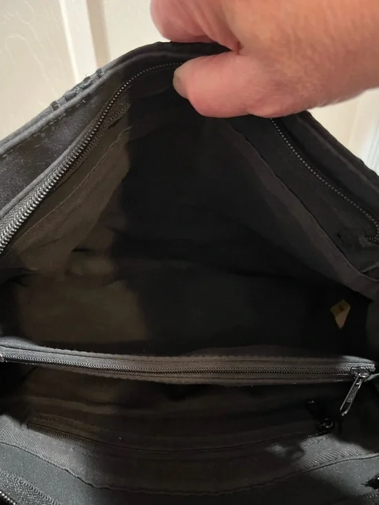 Black Monogram Tote Bag Gold Hardware Shoulder Bag - Picture 4 of 12